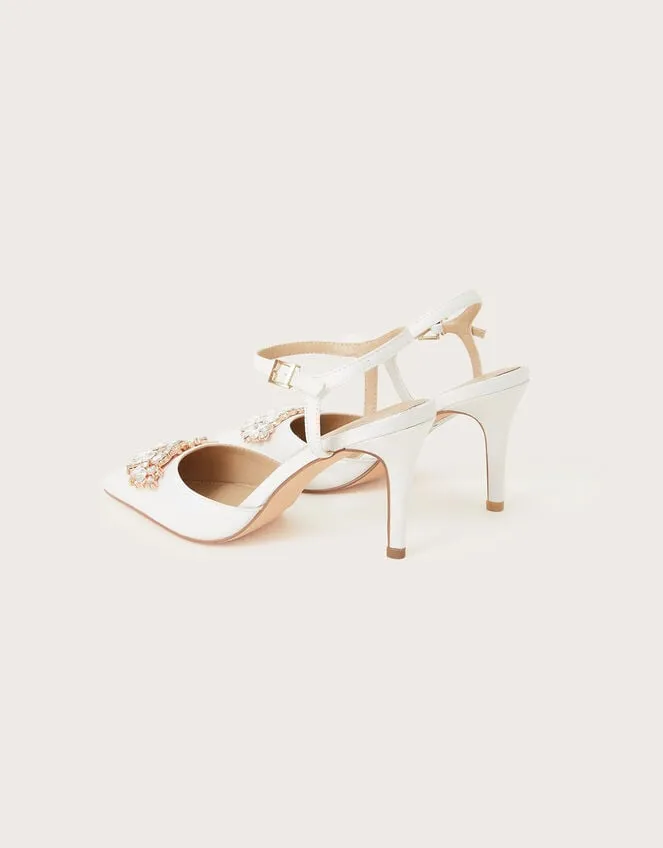 TwoPart Diamante Trim Bridal Shoes Ivory Women Monsoon Heels