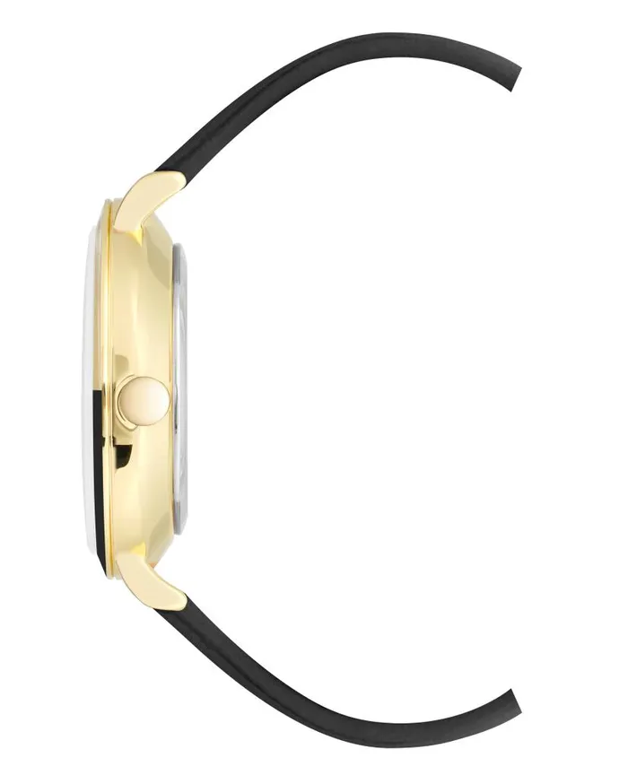 TwoTone Bezel Strap Watch Black WomenMen Nine West Watches