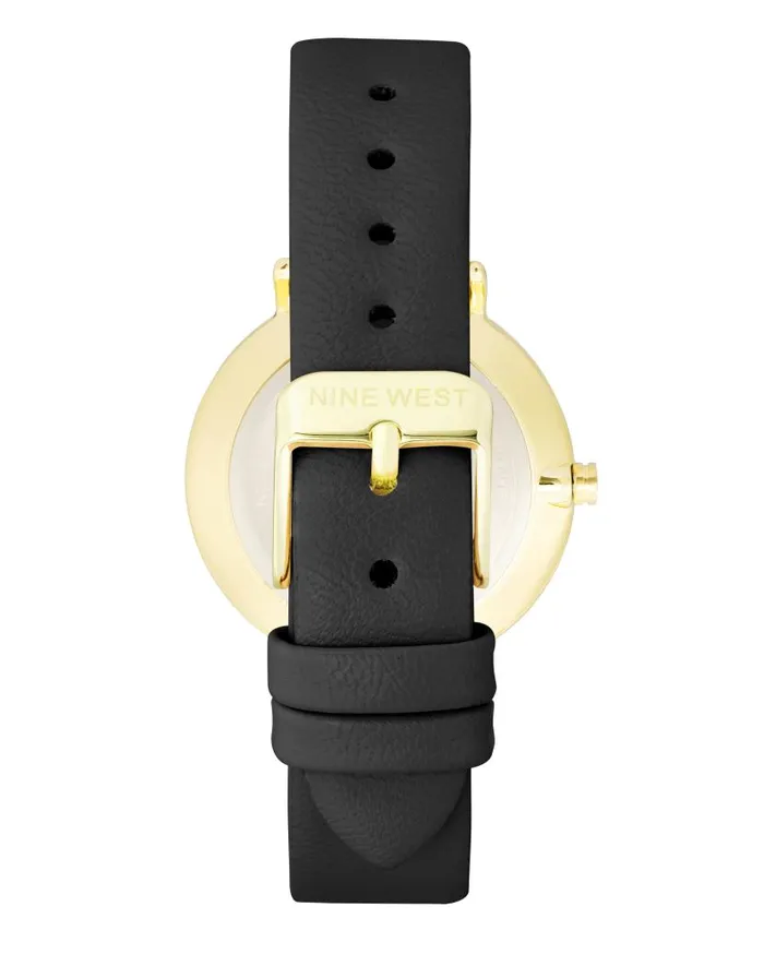 TwoTone Bezel Strap Watch Black WomenMen Nine West Watches