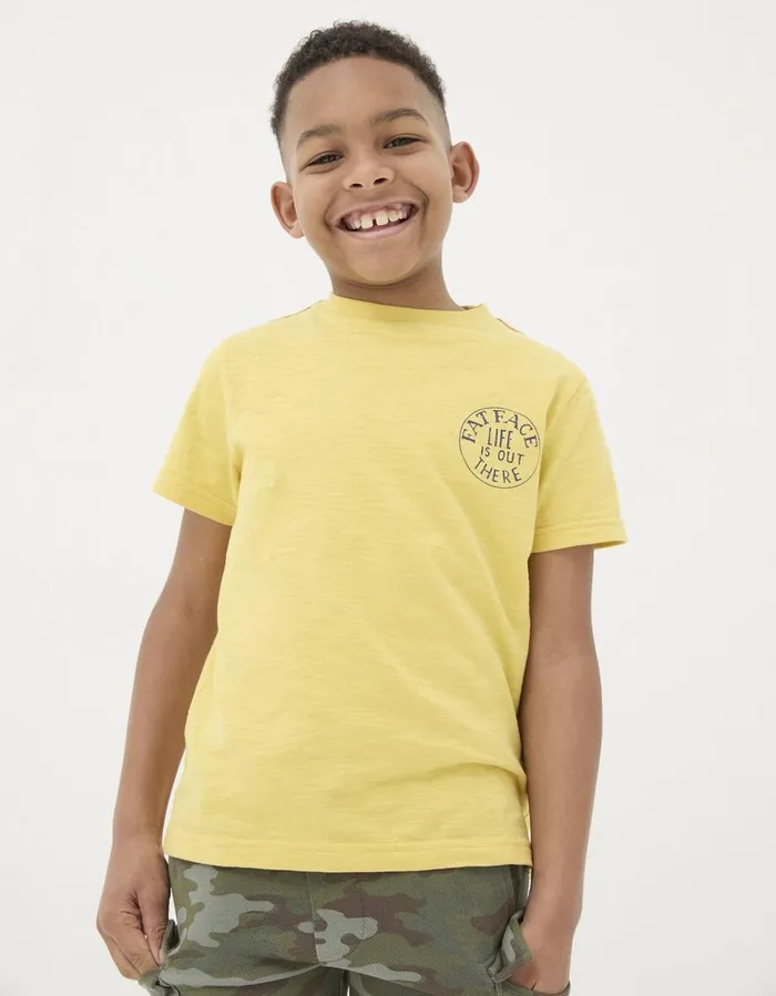 US ALOA Graphic TShirt Yellow Boys FatFace TShirts and Polos