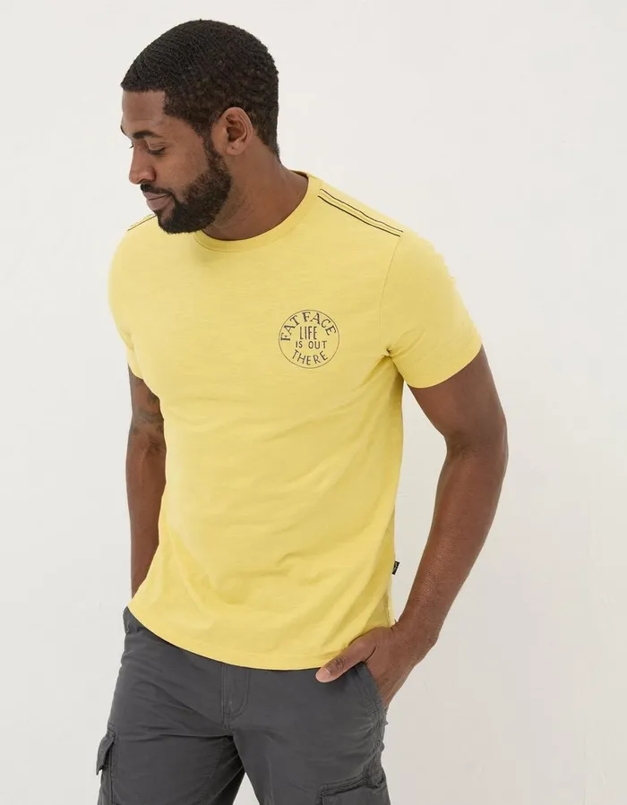 USA Life Is Out There Graphic TShirt Yellow Men FatFace TShirts