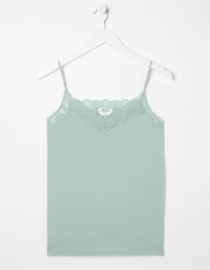 VNeck Lace Vest Green Haze Women FatFace Socks Underwear and Tights