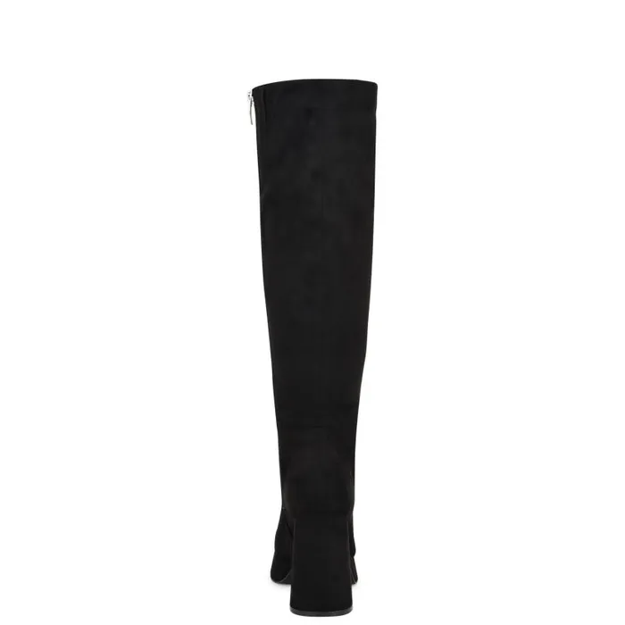 Vadda Platform Boots Black Suede Women Nine West Boots and Booties