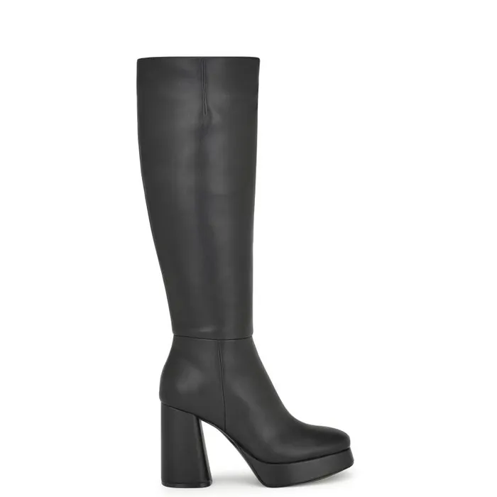 Vadda Platform Boots Black Women Nine West Boots and Booties