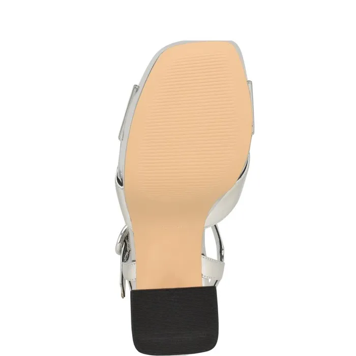 Vallen Strappy Platform Sandals Silver Women Nine West Sandals