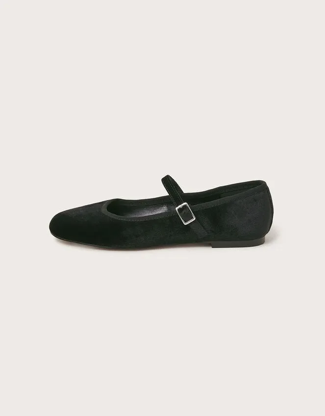 Velvet Ballet Flats Black Women Monsoon Sandals