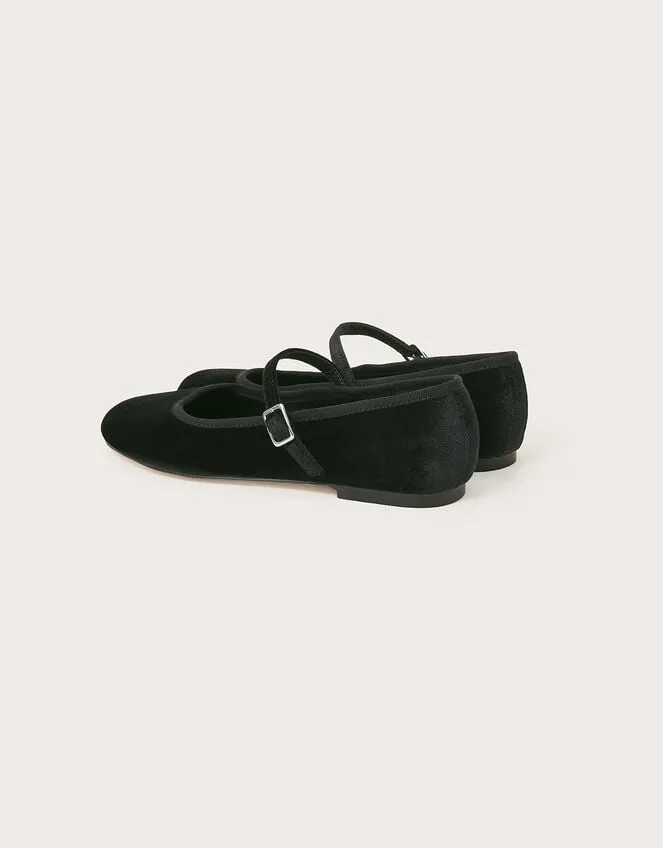 Velvet Ballet Flats Black Women Monsoon Sandals
