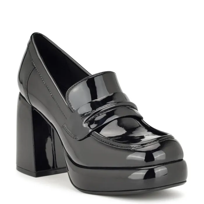 Verge Casual Moc Loafers Black Women Nine West Heels