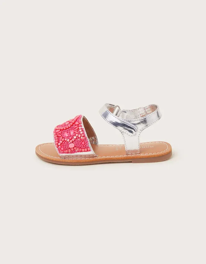 Vibrant Embellished Metallic Sandals Pink Children Monsoon Girls039 Shoes and Sandals