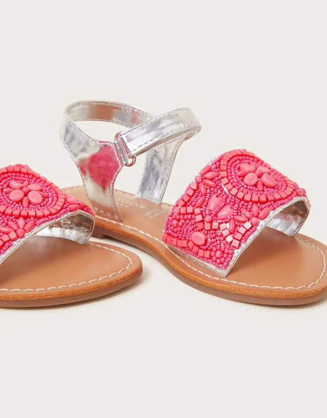 Vibrant Embellished Metallic Sandals Pink Children Monsoon Girls039 Shoes and Sandals