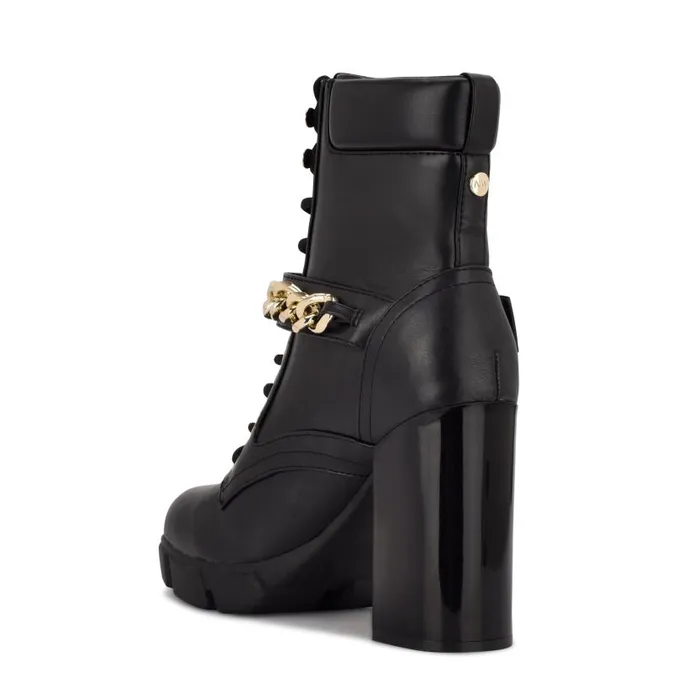 Vilage Heeled Lug Sole Booties Black Women Nine West Boots and Booties