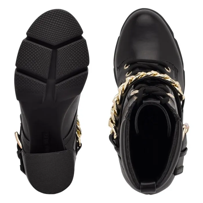 Vilage Heeled Lug Sole Booties Black Women Nine West Boots and Booties
