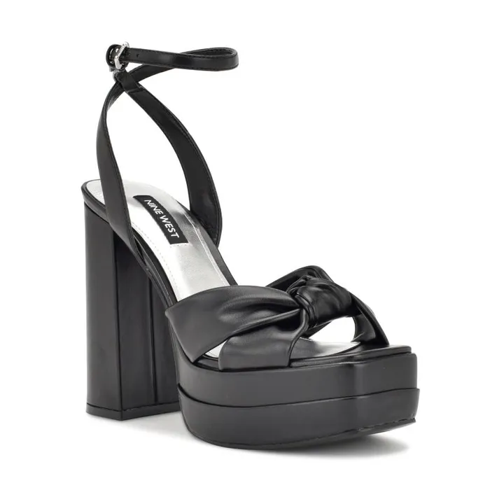Vivid Platform Sandals Black Women Nine West Sandals