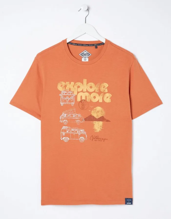 VW Explore More TShirt Dusky Orange Men FatFace TShirts