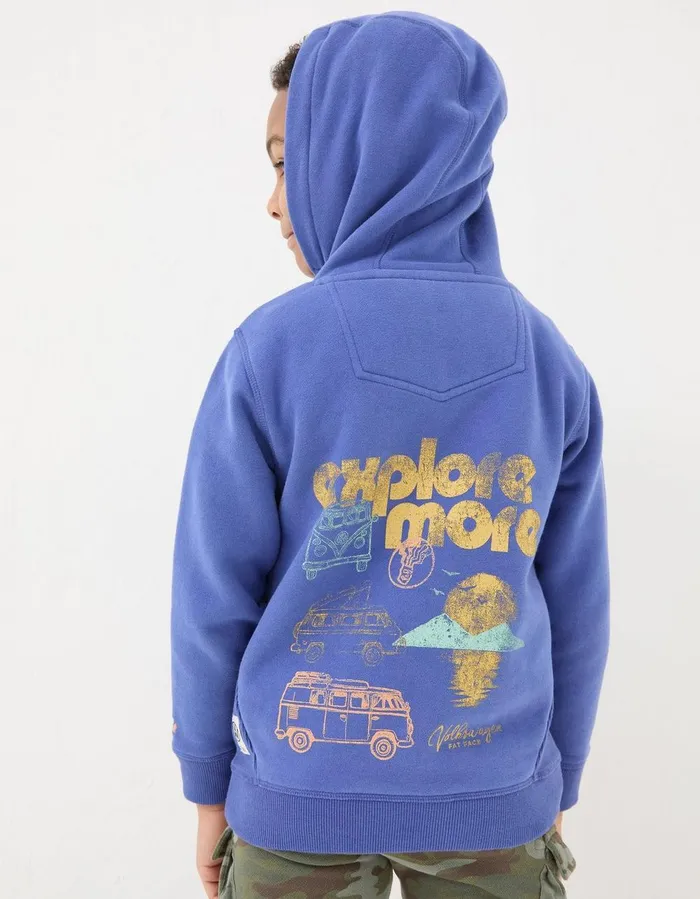VW Graphic Pullover Hoodie Blue Boys FatFace Sweatshirts and Hoodies