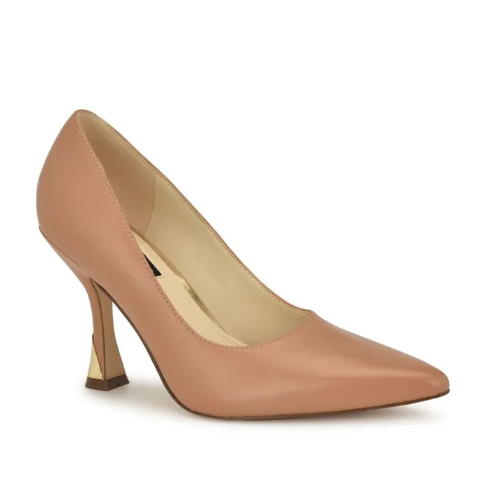 Vylot Pointy Toe Pumps Natural Leather Women Nine West Heels