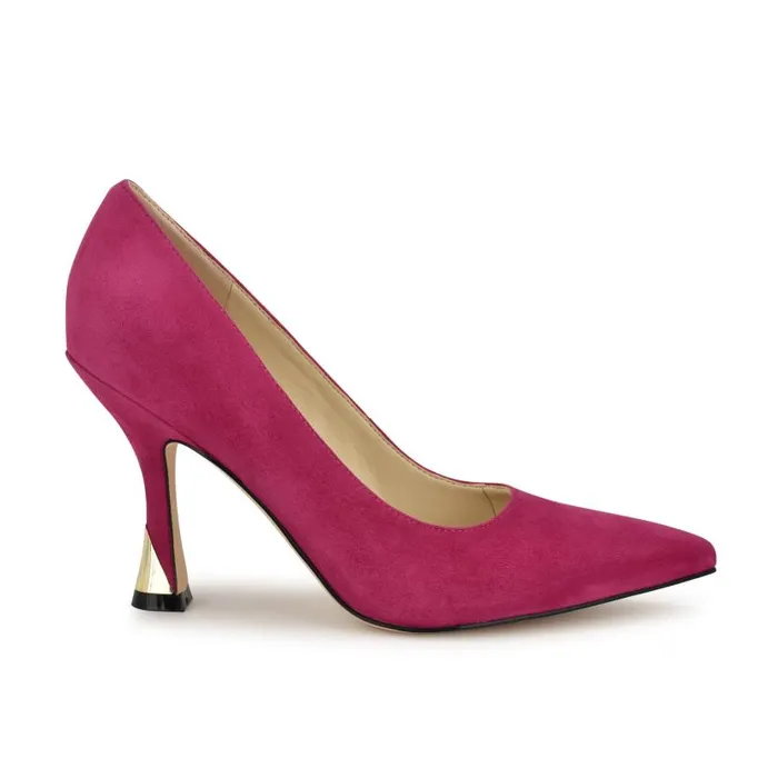 Vylot Pointy Toe Pumps Pink Suede Women Nine West Heels