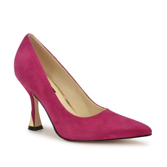 Vylot Pointy Toe Pumps Pink Suede Women Nine West Heels