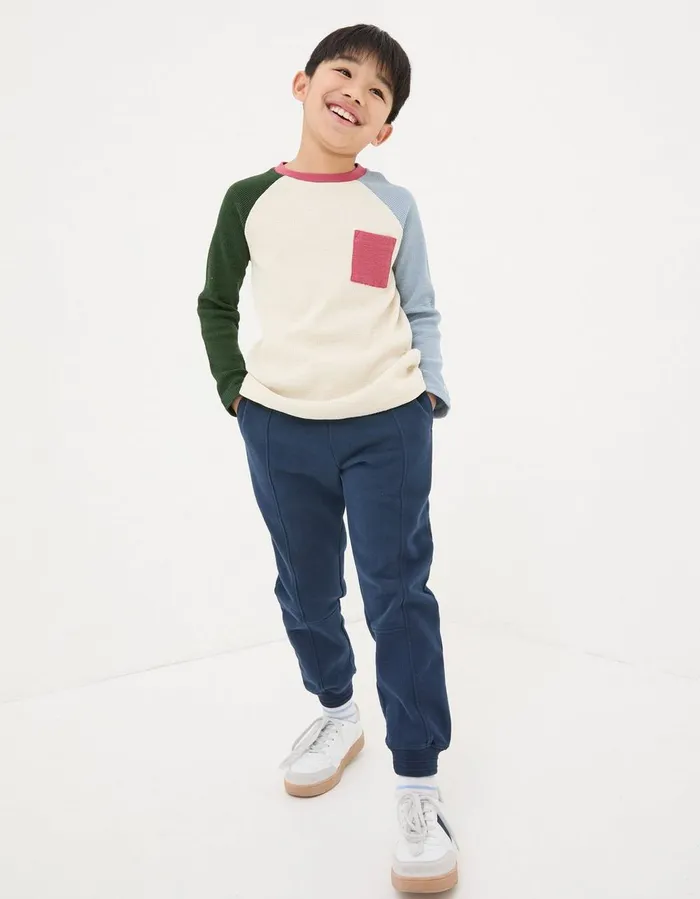 Waffle Jersey Raglan TShirt Oatmeal Boys FatFace TShirts and Polos