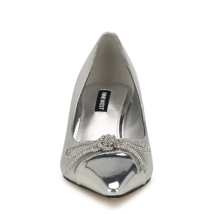 Wendon Bow Pumps Silver Women Nine West Heels