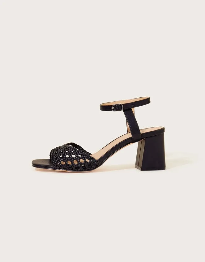 Wendy Woven Block Heel Sandals Black Women Monsoon Sandals