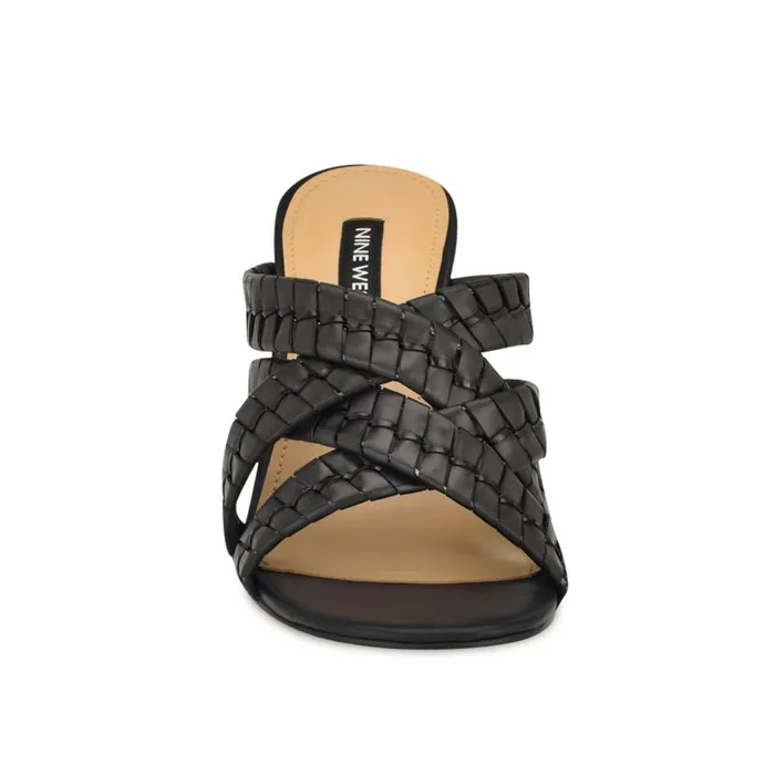 Wenea Strappy Heeled Slide Sandals Black Women Nine West Sandals