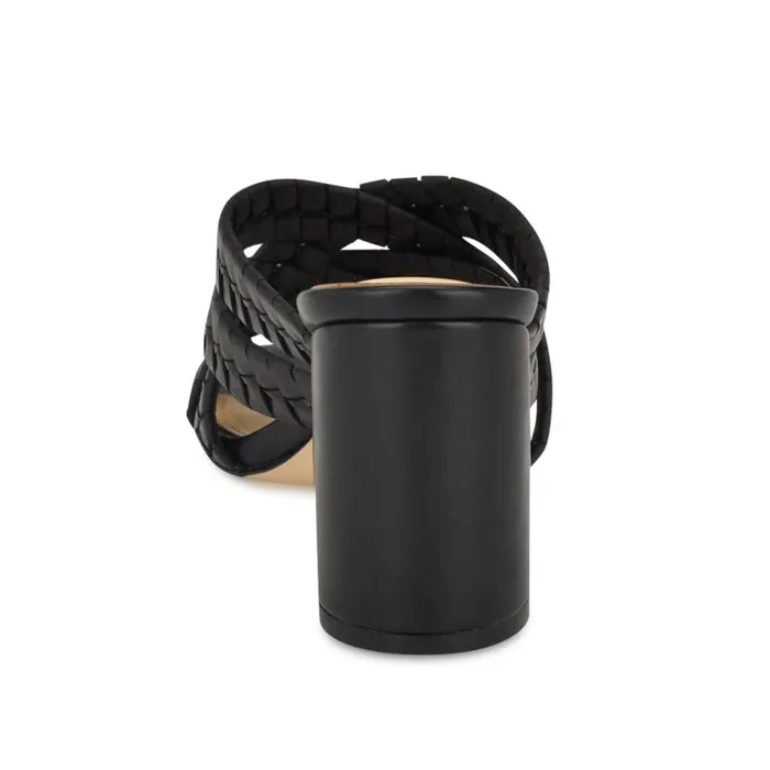 Wenea Strappy Heeled Slide Sandals Black Women Nine West Sandals