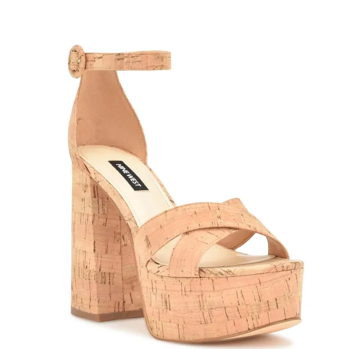 Willie Platform Sandals Natural Cork Women Nine West Sandals