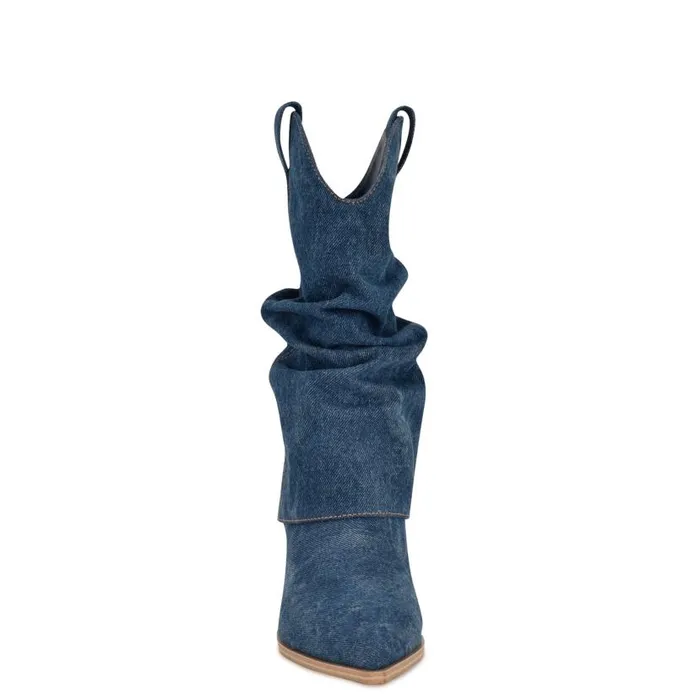 Wilton Western Boots Dark Blue Women Nine West Boots and Booties