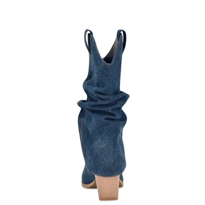 Wilton Western Boots Dark Blue Women Nine West Boots and Booties