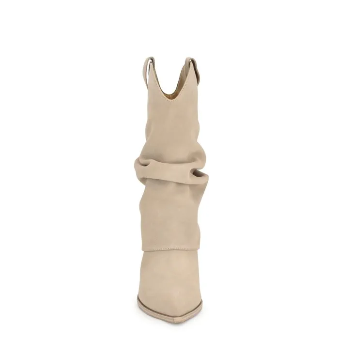 Wilton Western Boots Light Grey Suede Women Nine West Boots and Booties