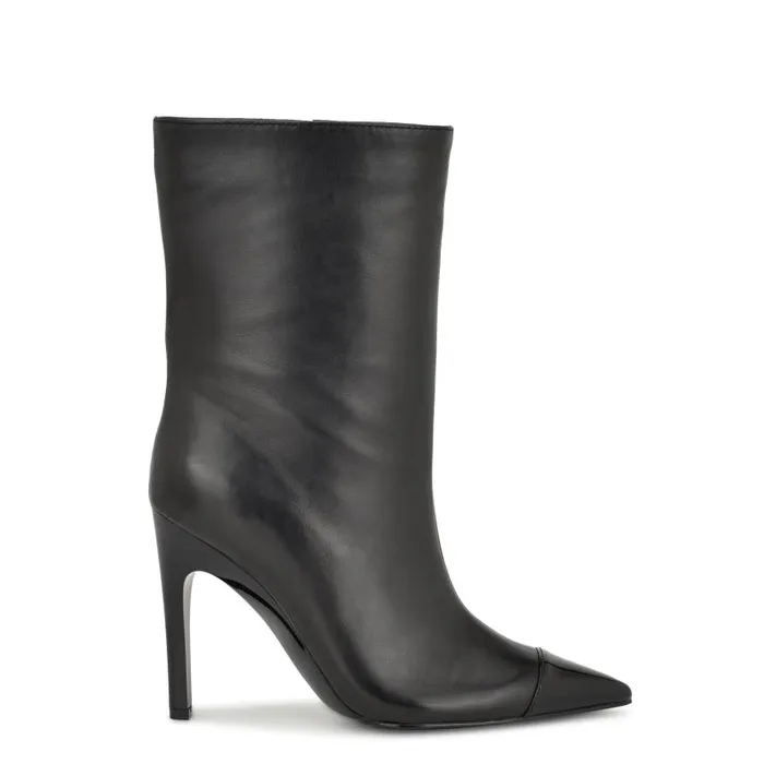 Winner Cap Toe Heeled Booties Black Women Nine West Boots and Booties