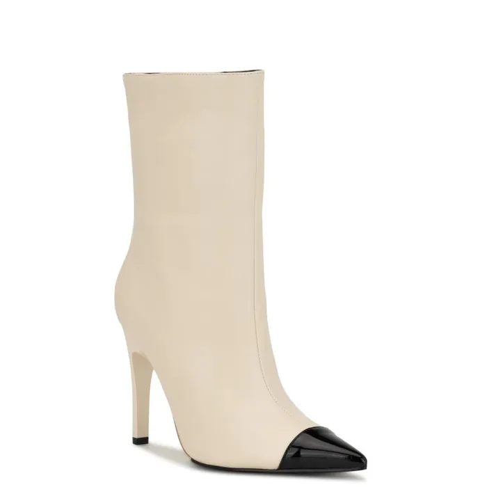 Winner Cap Toe Heeled Booties Ivory Women Nine West Heels