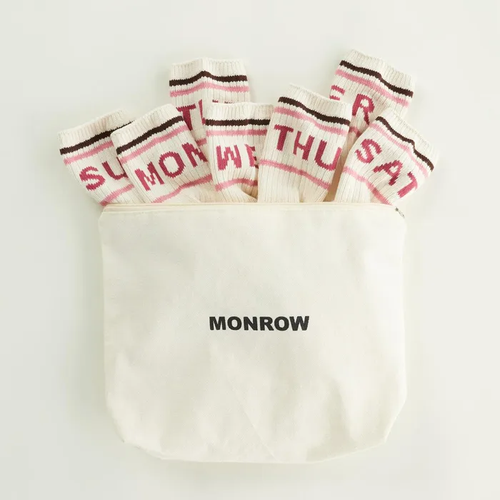 Women Accessories MONROW Days Of The Week Organic Cotton Sock Set Ivory