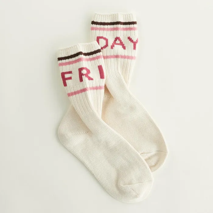 Women Accessories MONROW Days Of The Week Organic Cotton Sock Set Ivory