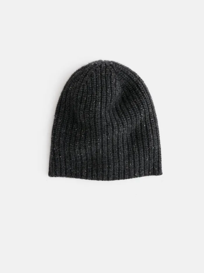 Women Alex Mill Accessories Cashmere Donegal Beanie Charcoal Donegal