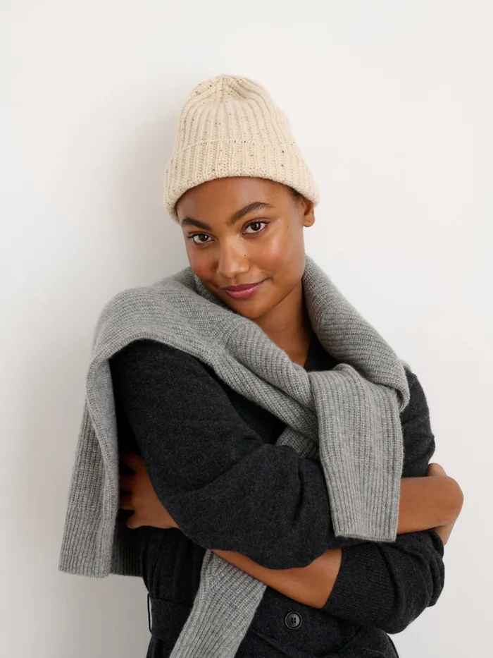 Women Alex Mill Accessories Cashmere Donegal Beanie Crme Donegal