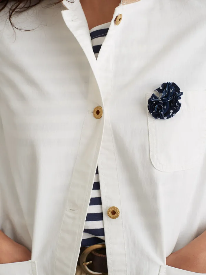 Women Alex Mill Accessories Single Rosette Navy Dot
