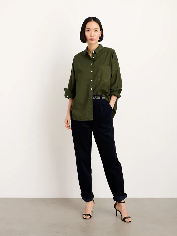 Women Alex Mill Shirts Tops Jo Shirt In Paper Poplin Pine Needle