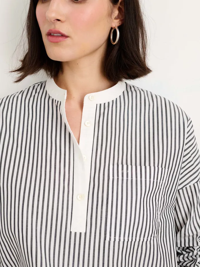 Women Alex Mill Shirts Tops Jo Striped Popover Shirt In Cotton