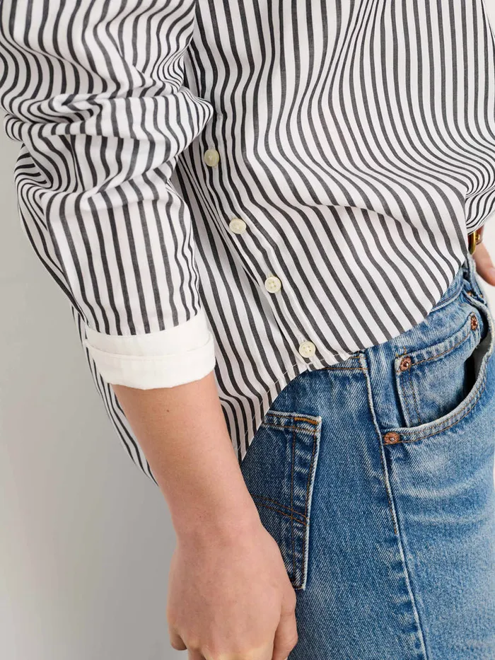 Women Alex Mill Shirts Tops Jo Striped Popover Shirt In Cotton