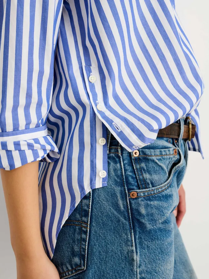 Women Alex Mill Shirts Tops Jo Striped Shirt In Cotton Bluewhite