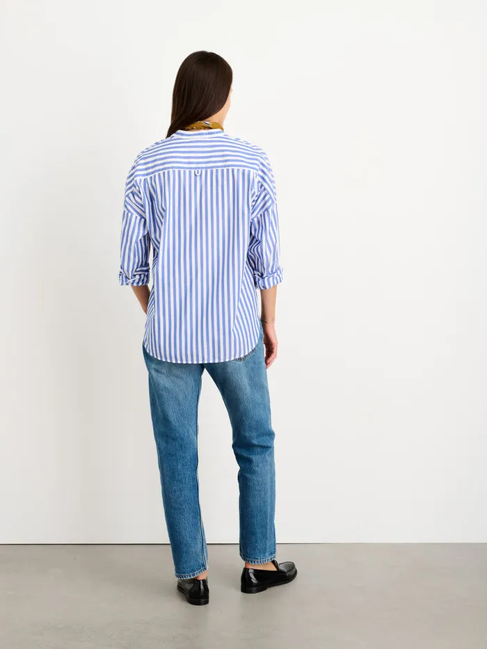 Women Alex Mill Shirts Tops Jo Striped Shirt In Cotton Bluewhite