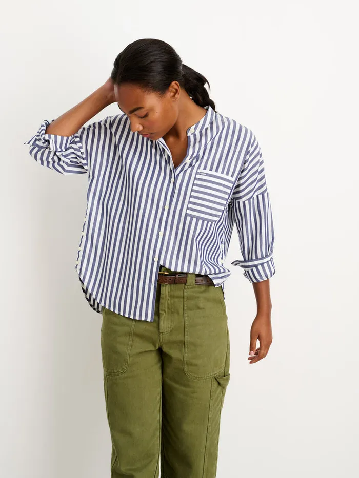 Women Alex Mill Shirts Tops Jo Striped Shirt In Cotton Navywhite