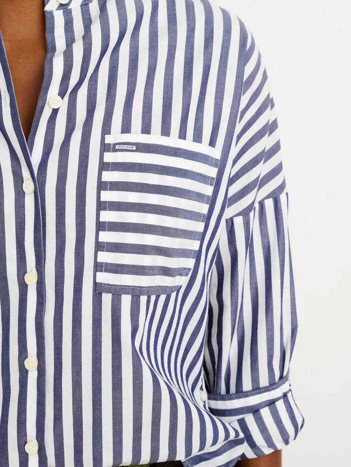 Women Alex Mill Shirts Tops Jo Striped Shirt In Cotton Navywhite
