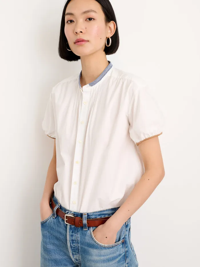 Women Alex Mill Shirts Tops Rework Kit Shirt In Paper Poplin