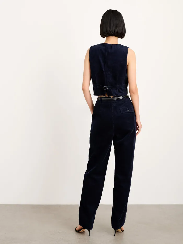 Women Alex Mill Shirts Tops Sloane Vest In Corduroy Dark Navy