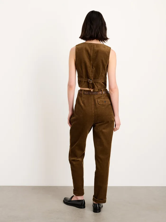 Women Alex Mill Shirts Tops Sloane Vest In Corduroy Saddle