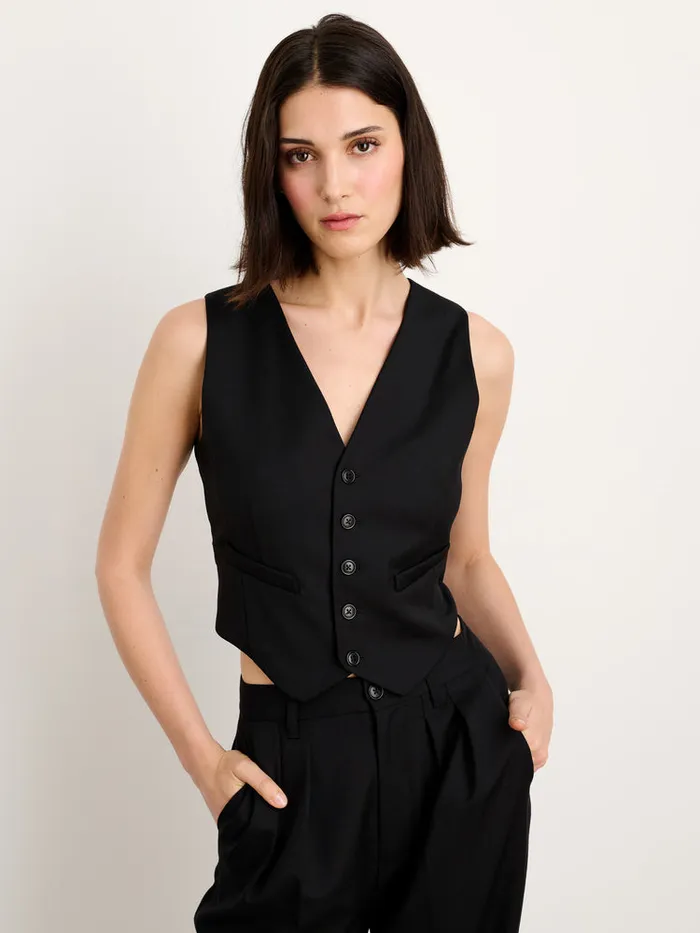 Women Alex Mill Shirts Tops SuitIsh Vest In Italian Wool Gabardine