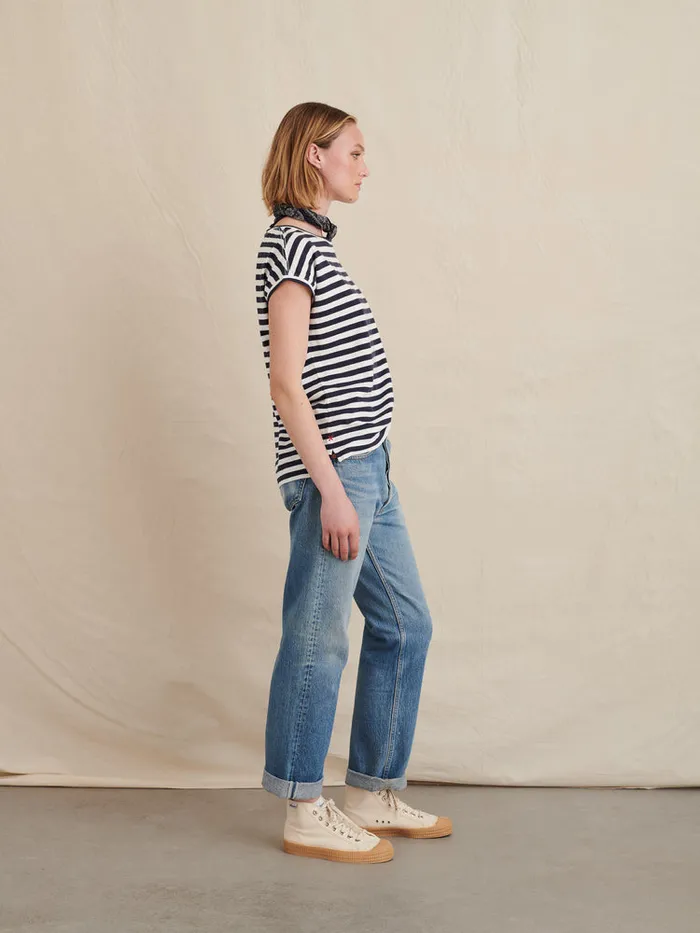 Women Alex Mill Tees Tanks Dave Tee In Stripe Whitenavy Women Alex Mill Tees Tanks Dave Tee In Stripe Whitenavy